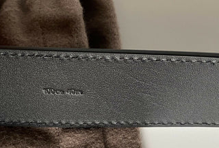 NWT 490 $ Bottega Veneta Perforierter Leggero-Kalbsleder-Schwarzgürtel 100/40 571068 