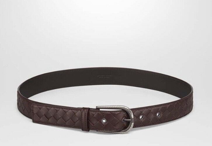 NWT 550 $ Bottega Veneta Intrecciato Nappaleder Dark Barolo Gürtel 95/38 451863