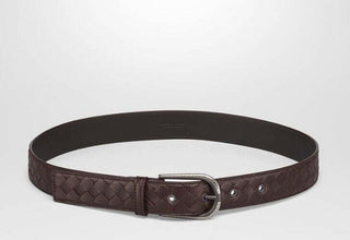 NWT 550 $ Bottega Veneta Intrecciato Nappaleder Dark Barolo Gürtel 95/38 451863