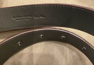 NWT 550 $ Bottega Veneta Intrecciato Nappaleder Dark Barolo Gürtel 95/38 451863