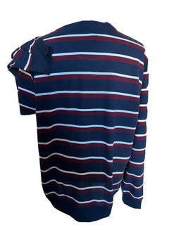 Neu mit Etikett: 125 $ Polo Ralph Lauren Bär gestreiftes Fleece-Sweatshirt Blau XL 