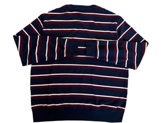 Neu mit Etikett: 125 $ Polo Ralph Lauren Bär gestreiftes Fleece-Sweatshirt Blau XL 