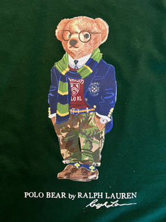 Neu mit Etikett: 65 $ Polo Ralph Lauren Bear T-Shirt Grün L 