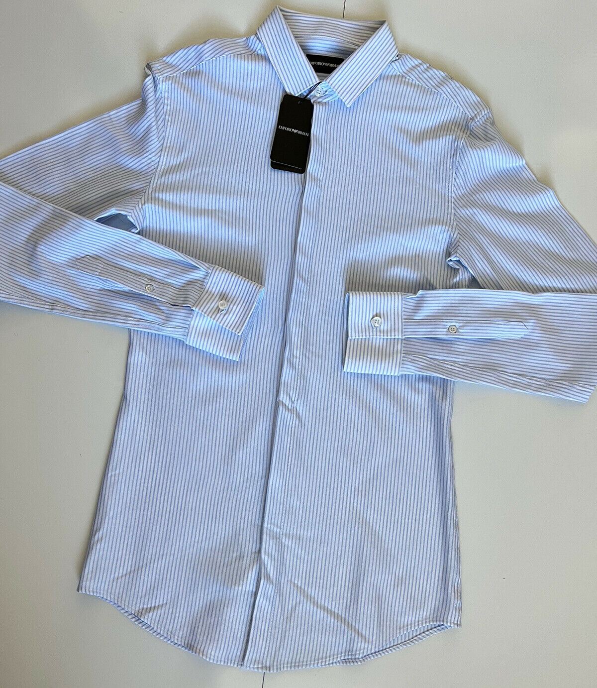 NWT $445 Emporio Armani Классическая рубашка с итальянским воротником, размер 38/15 51CC2T