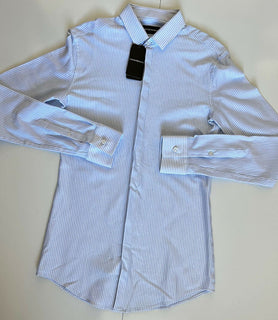 NWT 445 $ Emporio Armani Hemd mit italienischem Kragen, Größe 38/15 51CC2T