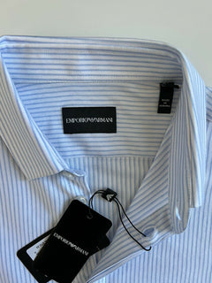 NWT 445 $ Emporio Armani Hemd mit italienischem Kragen, Größe 38/15 51CC2T