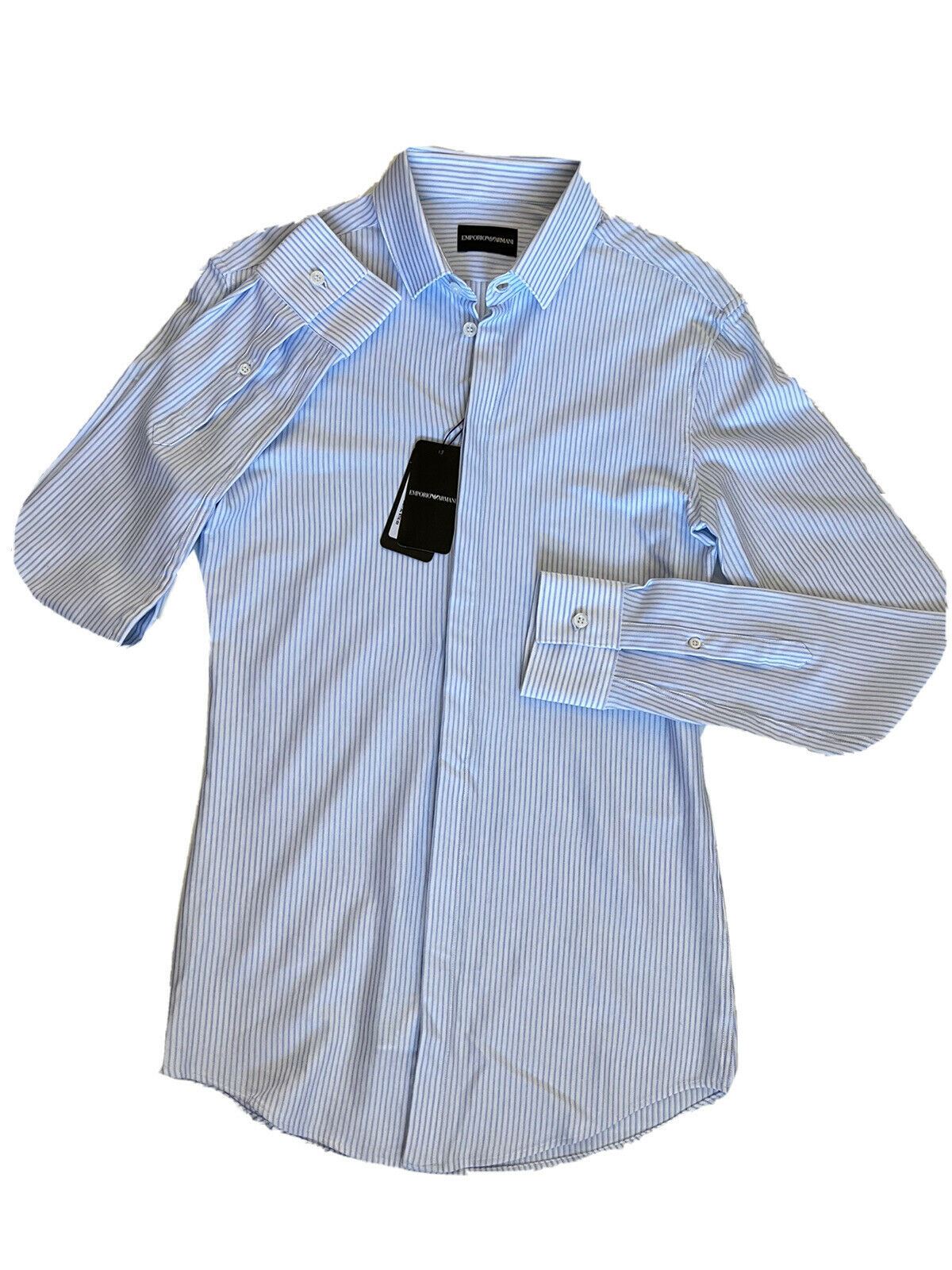 NWT $445 Emporio Armani Классическая рубашка с итальянским воротником, размер 38/15 51CC2T