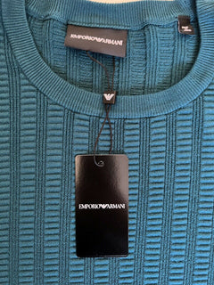NWT 295 $ Emporio Armani Rundhalspullover in Grün 2XL 3H1MT2