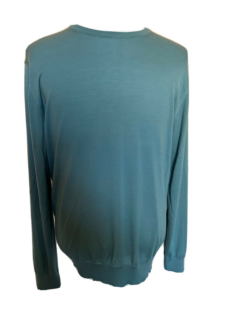 NWT Giorgio Armani Hellgrüner Kaschmir-Rundhalspullover 56 Eu 3HSMB5 Italien
