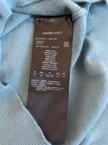 NWT Giorgio Armani Hellgrüner Kaschmir-Rundhalspullover 56 Eu 3HSMB5 Italien