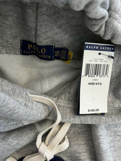 Neu mit Etikett: 168 $ Polo Ralph Lauren Tigergrauer Pullover mit Kapuze 4XB