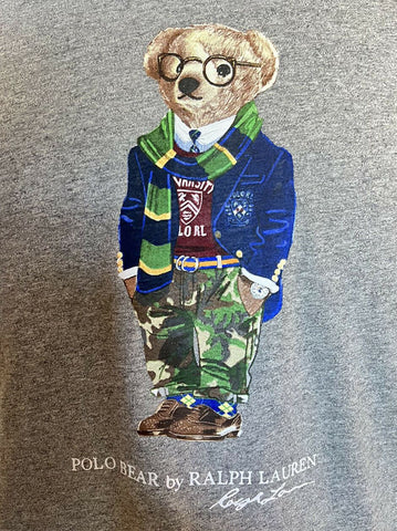 NWT 59.50 Polo Ralph Lauren Bear T-Shirt Gray Large