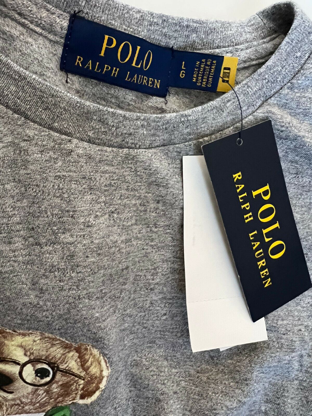 NWT 59.50 Polo Ralph Lauren Bear T-Shirt Gray Large
