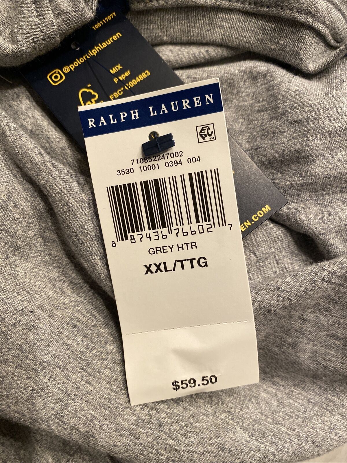 NWT 59.50 Polo Ralph Lauren Bear T-Shirt Gray 2XL