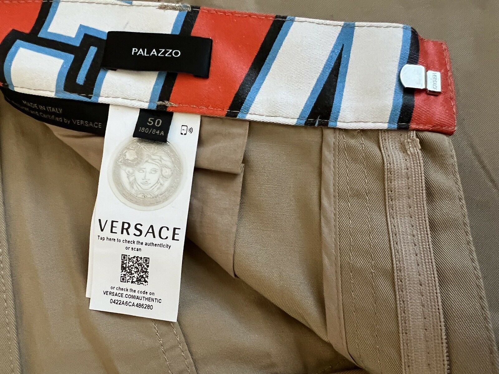 NWT $725 Versace Men's Brown Pants 34 US (50 Euro) Made in Italy A85221