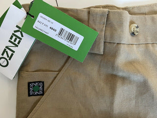 Neu mit Etikett: 325 $ Kenzo Herren-Leinenhose in Dunkelbeige, Größe 32 US (48 Euro)