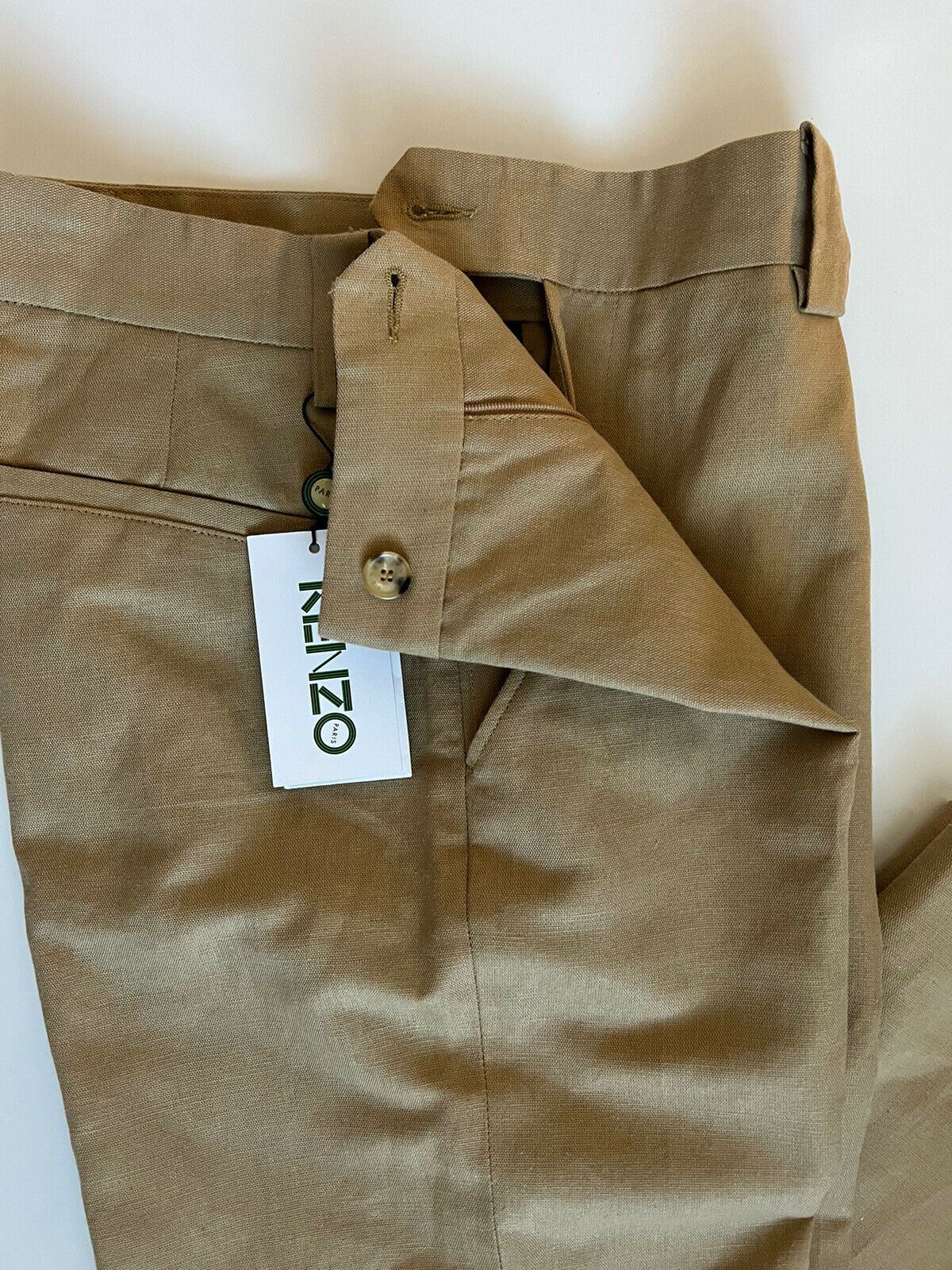 NWT $325 Kenzo Men's Dark Beige Casual Linen Pants Size 32 US (48 Euro)