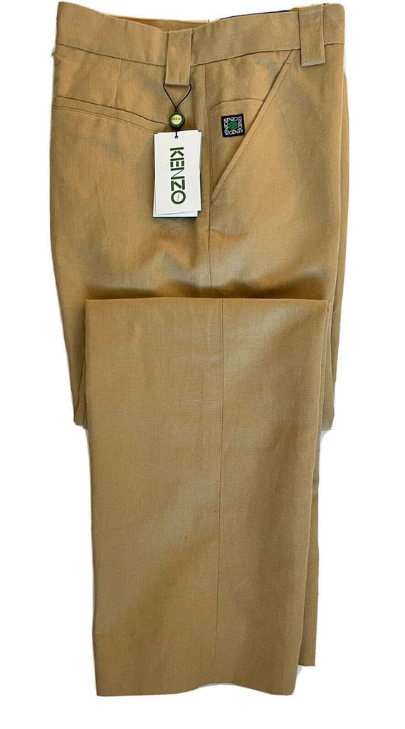 Neu mit Etikett: 325 $ Kenzo Herren-Leinenhose in Dunkelbeige, Größe 34 US (50 Euro)
