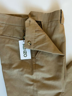 Neu mit Etikett: 325 $ Kenzo Herren-Leinenhose in Dunkelbeige, Größe 34 US (50 Euro)