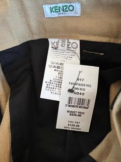 Neu mit Etikett: 325 $ Kenzo Herren-Leinenhose in Dunkelbeige, Größe 34 US (50 Euro)