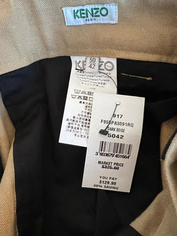 Мужские темно-бежевые повседневные льняные брюки Kenzo, размер 34, США, 325 долларов США (50 евро)