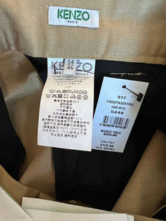 Neu mit Etikett: 325 $ Kenzo Freizeit-Leinenhose für Herren in Dunkelbeige, Größe 38 US (54 Euro)
