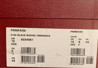 NIB Bally Primer Herren-Turnschuhe aus Rindsleder mit Prägung, Schwarz, 10 EEE US 6234861 