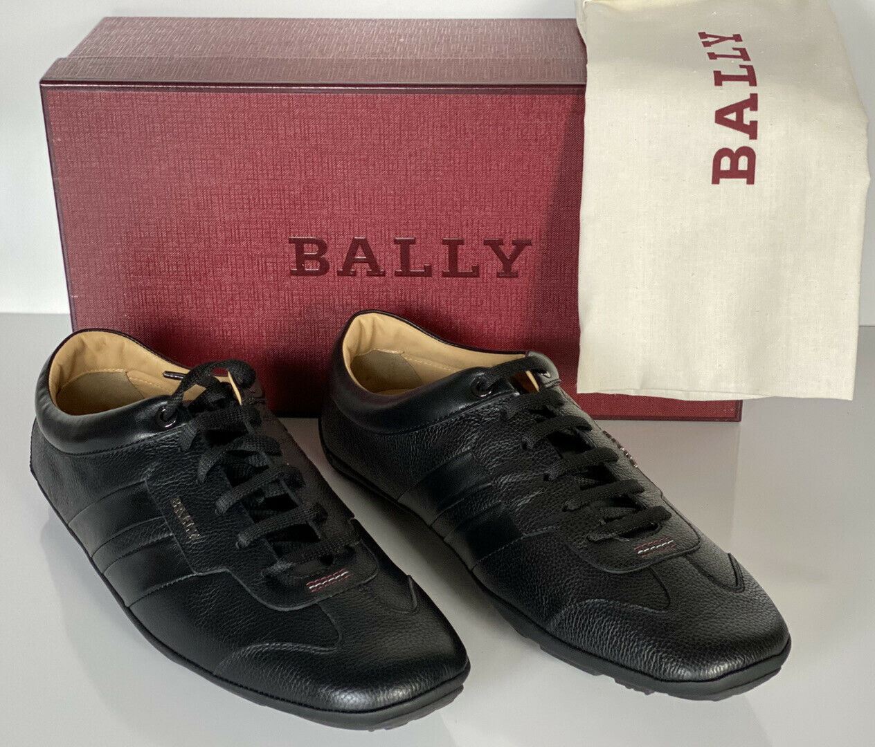 Мужские кроссовки из тисненой бычьей кожи NIB Bally Primer, черные 10,5 EEE, США 6234861 