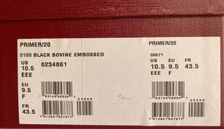 NIB Bally Primer Herren-Turnschuhe aus Rindsleder mit Prägung, Schwarz, 10,5 EEE US 6234861 