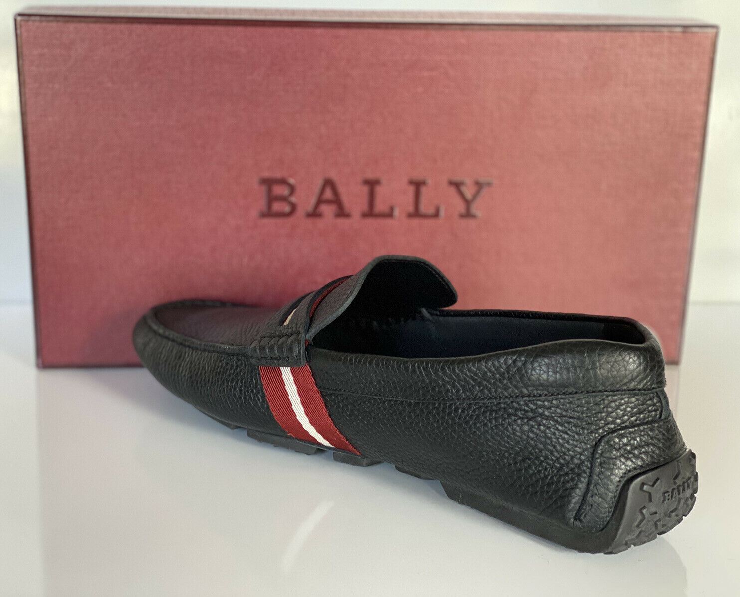 NIB Bally Herren-Fahrerschuhe aus genarbtem Rindsleder, Schwarz, 11,5 D, US 6228298, Italien 