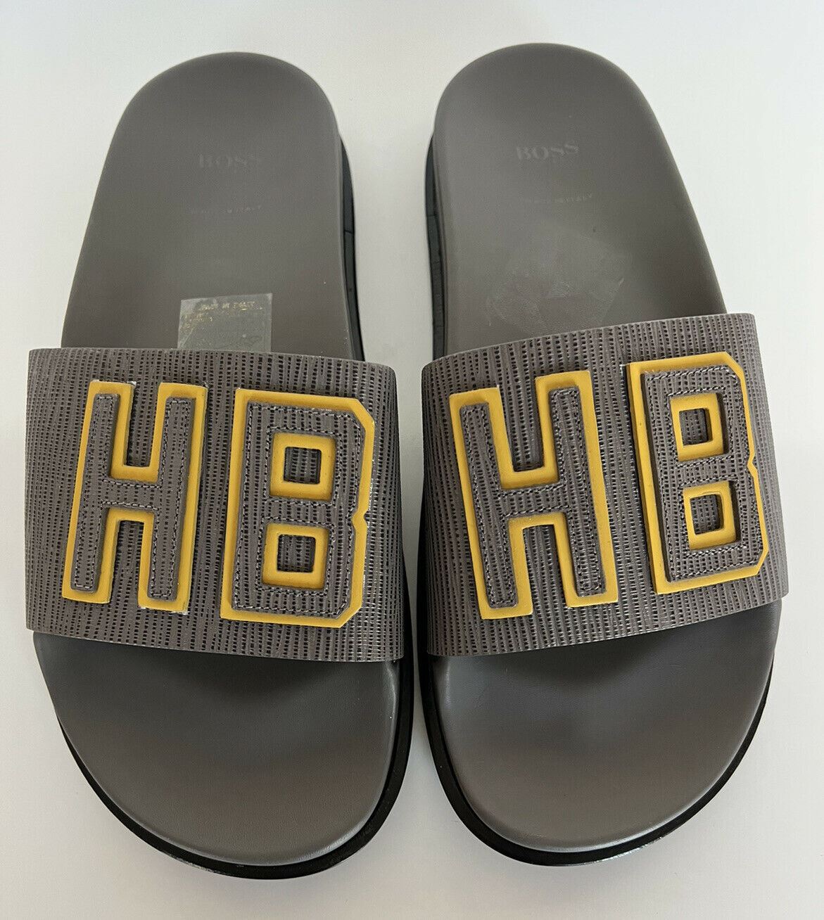 Neue Boss Hugo Boss Herren-Sandalen aus Gummi in Grau, 7 US (40 Euro), Italien 50408525 