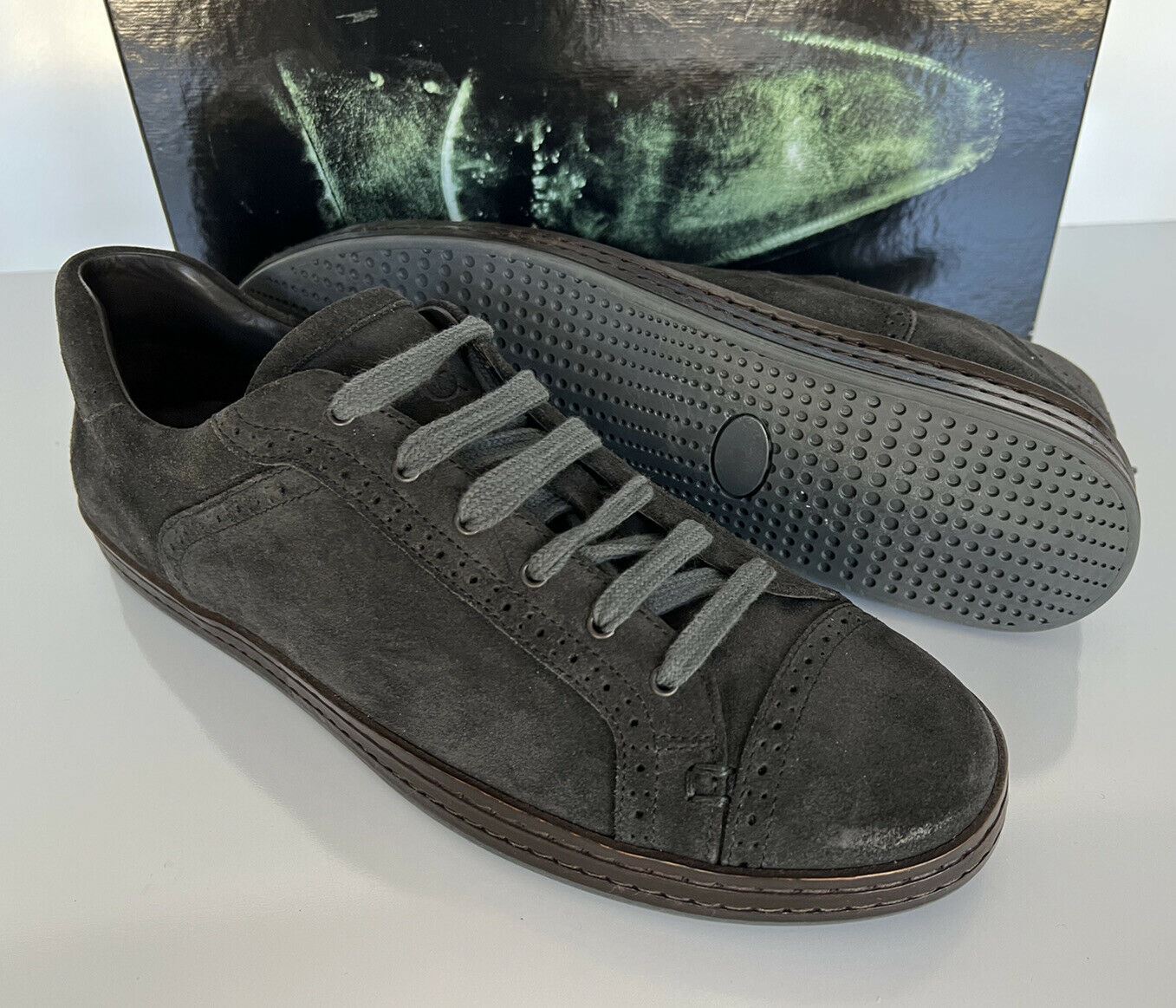 Neue 525 $ Canali Herren-Wildleder-Sneakers Grau 12 US (45 Euro) Hergestellt in Italien 791216 