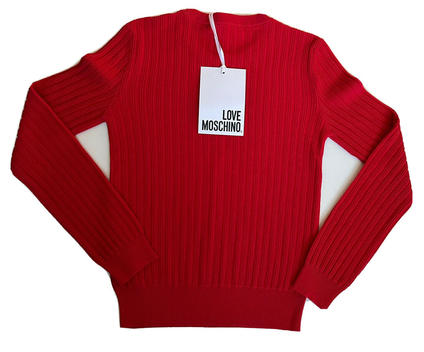 NWT $360 Love Moschino Women's Red Cotton Sweater Size 42 (Small)
