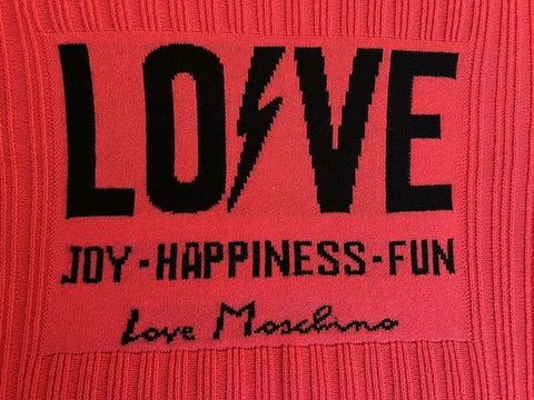 Женский красный хлопковый свитер Love Moschino, размер 42 (маленький), NWT 360 долларов США