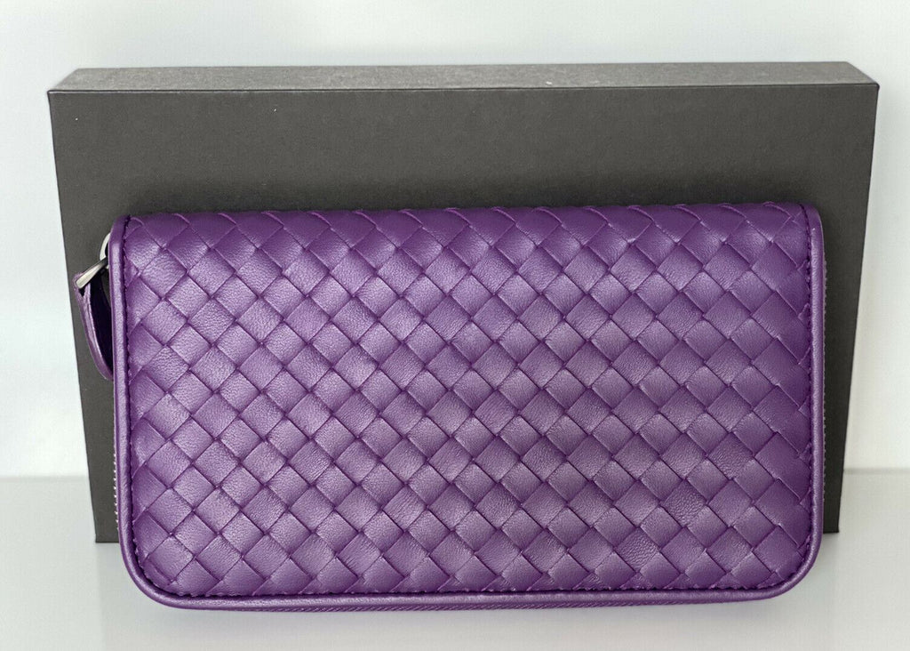 NWT Bottega Veneta Intrecciato Reißverschluss-Geldbörse aus Nappaleder Monalisa 518389 IT 