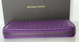 NWT Bottega Veneta Intrecciato Reißverschluss-Geldbörse aus Nappaleder Monalisa 518389 IT 