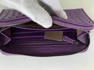NWT Bottega Veneta Intrecciato Reißverschluss-Geldbörse aus Nappaleder Monalisa 518389 IT 