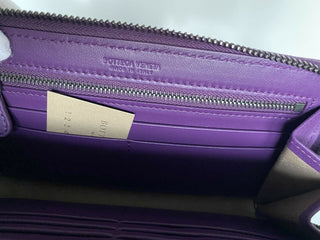 NWT Bottega Veneta Intrecciato Reißverschluss-Geldbörse aus Nappaleder Monalisa 518389 IT 