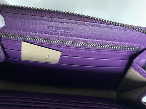 NWT Bottega Veneta Intrecciato Zipper Nappa Leather Wallet Monalisa 518389 IT