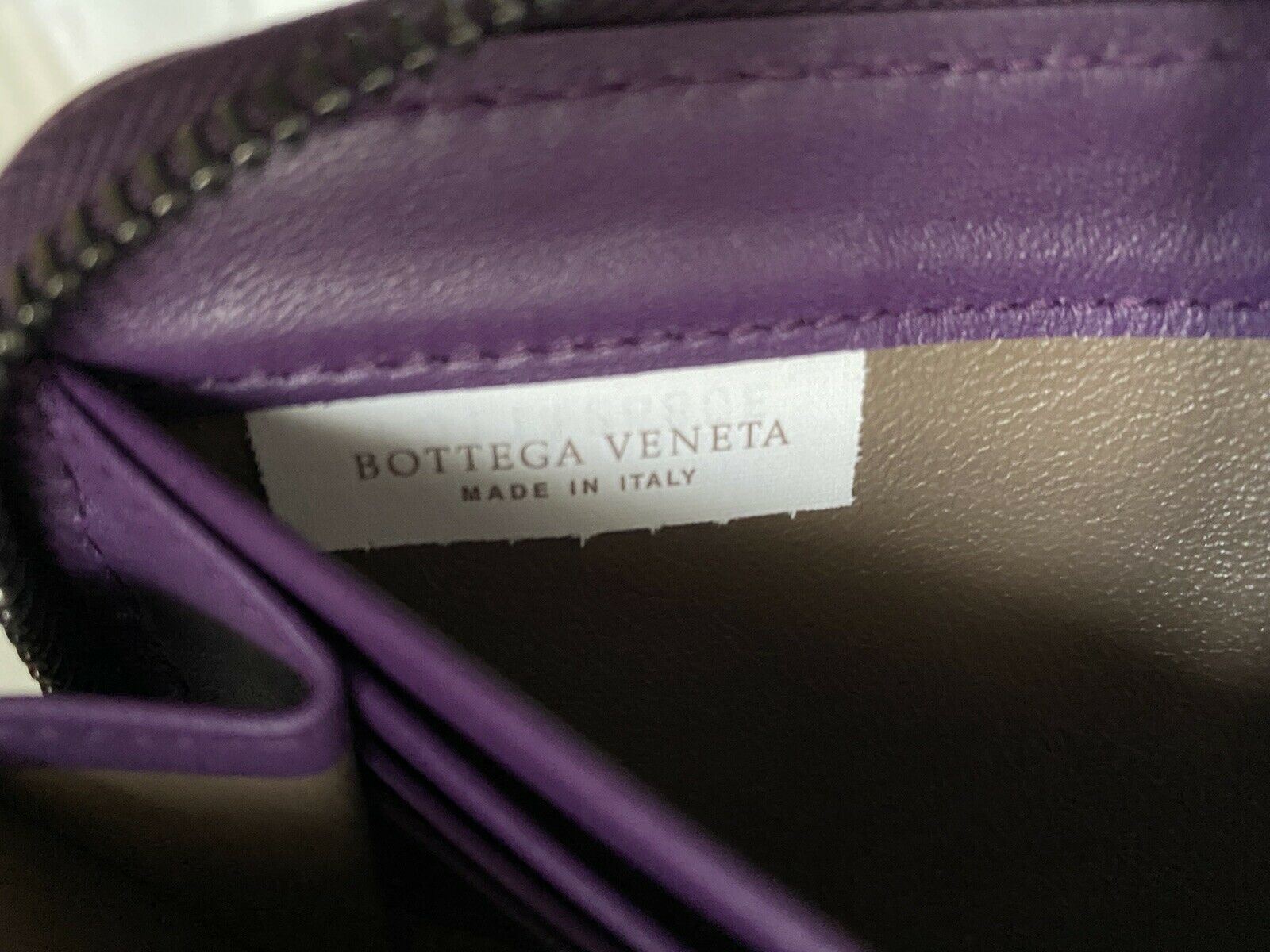 NWT Bottega Veneta Intrecciato Zipper Nappa Leather Wallet Monalisa 518389 IT