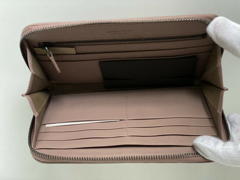 NWT Bottega Veneta Intrecciato Кошелек из кожи наппа на молнии Desert Rose 518389 IT 