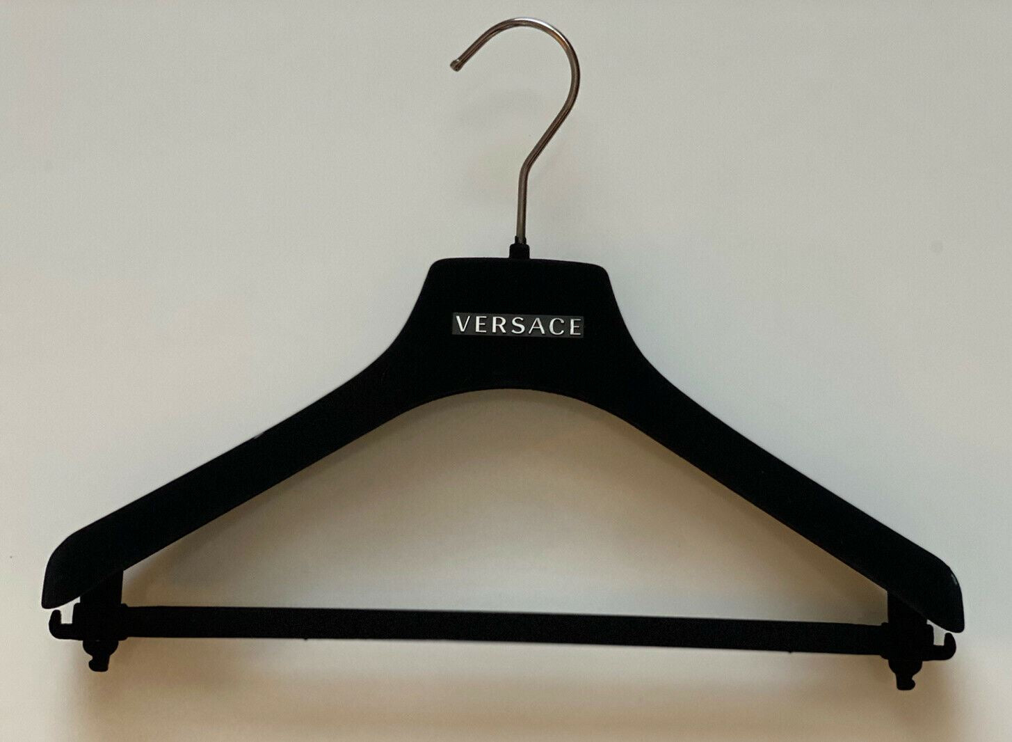 VERSACE Black Velvet Blazer Coat Suit Hangers with Silver Hardware 17.5x6.75