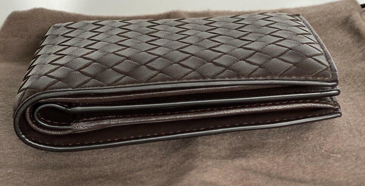 NWT Bottega Veneta Men's Intrecciato Nappa Leather Bi-fold Wallet Brown 522272