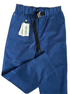 Neu mit Etikett: 325 $ KENZO Marineblaue Herrenhose mit geradem Bein und Gürtel, Größe 29 US (45 Euro)