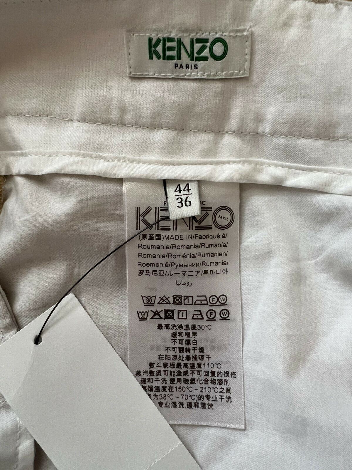 NWT $370 KENZO Men's Pale Camel Cigarette Cotton Pants Size 28 US (44 Euro)