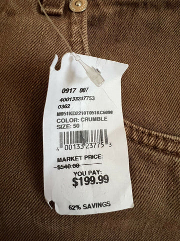 Мужские коричневые джинсы Brunello Cucinelli NWT 540 долларов США 34 США (50 ЕС), производство Италия 