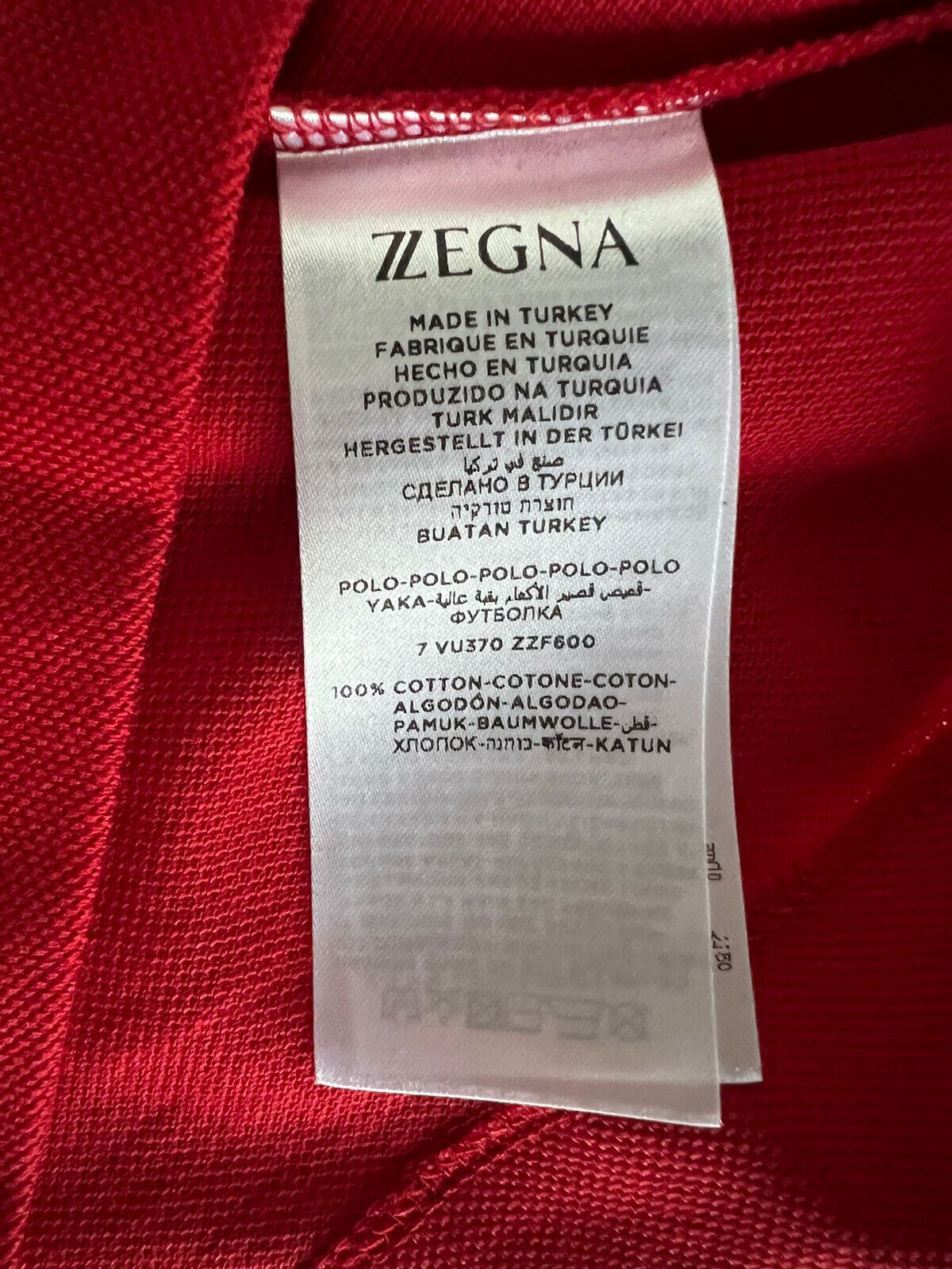 NWT $375 ZEGNA Cotton Shirt Sleeve Polo Shirt Red XS ZZF600