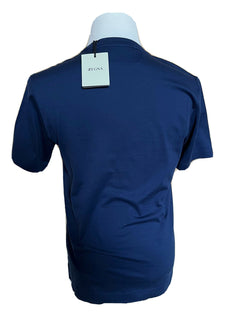 Neu mit Etikett: 325 $ ZZEGNA Blaues T-Shirt mit Rundhalsausschnitt, Größe S, ZZF630