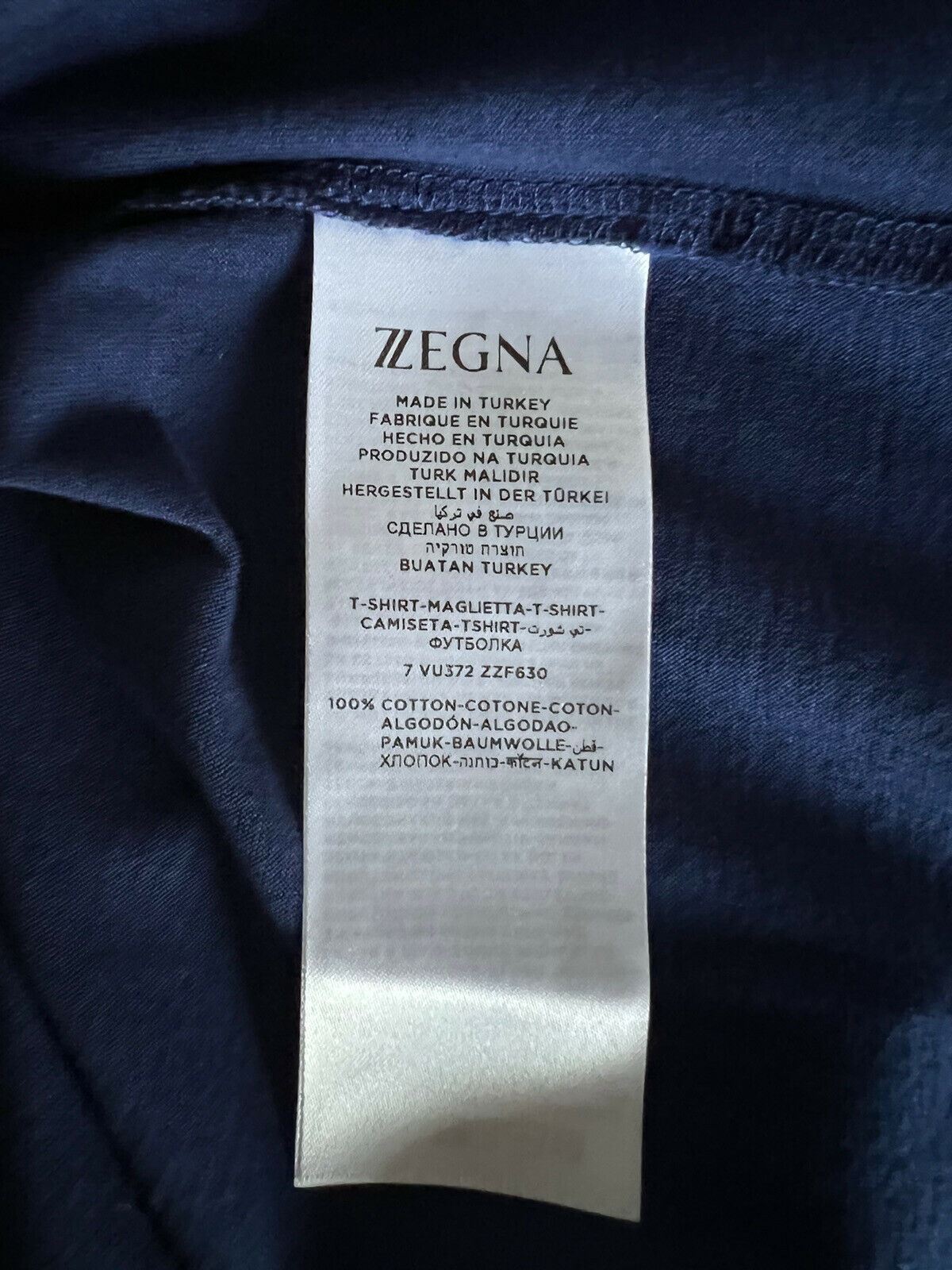 NWT $325 ZZEGNA Crewneck Blue T-Shirt Small ZZF630