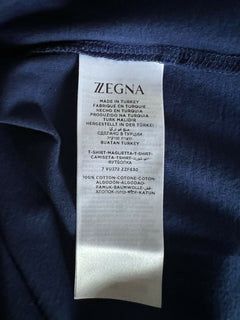 Neu mit Etikett: 325 $ ZZEGNA Blaues T-Shirt mit Rundhalsausschnitt, Größe S, ZZF630